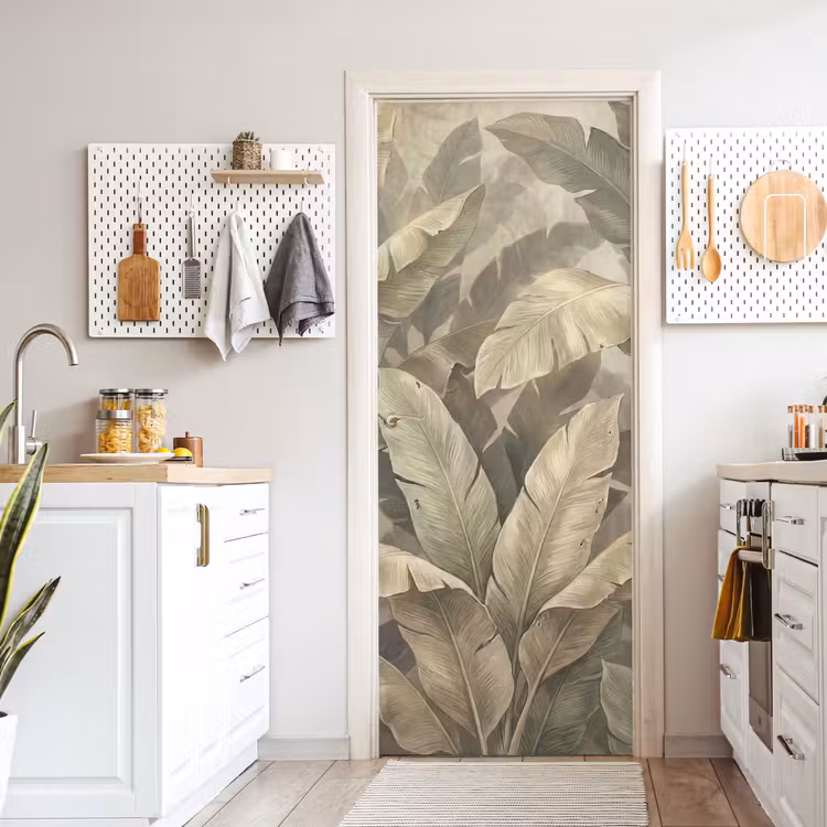 Deursticker - Bladeren - Tropisch - Natuur - Modern - Beige — 7