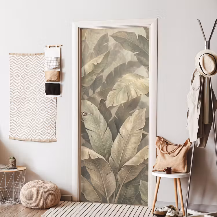 Deursticker - Bladeren - Tropisch - Natuur - Modern - Beige — 8