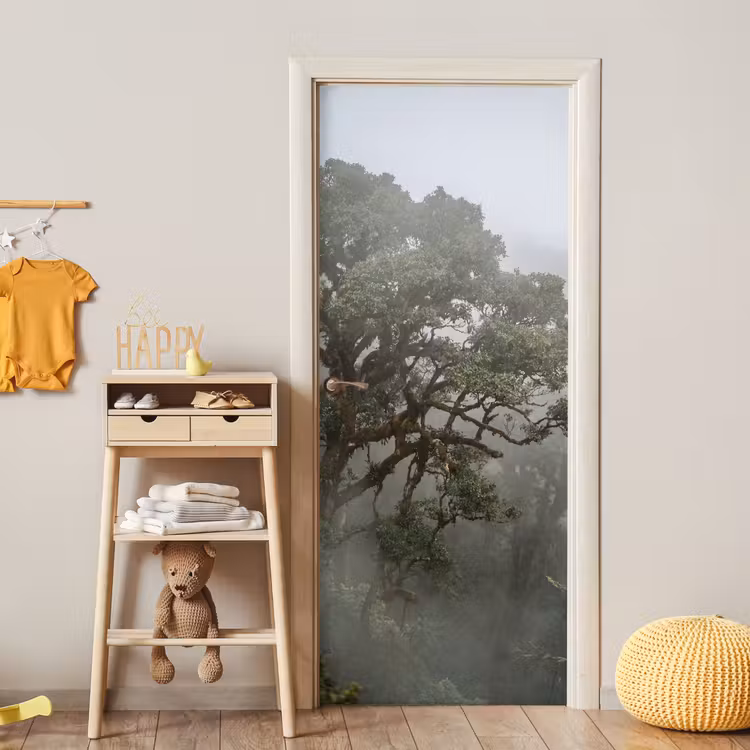 Deursticker - Boom - Mistig - Bos - Groen - Natuur — 6