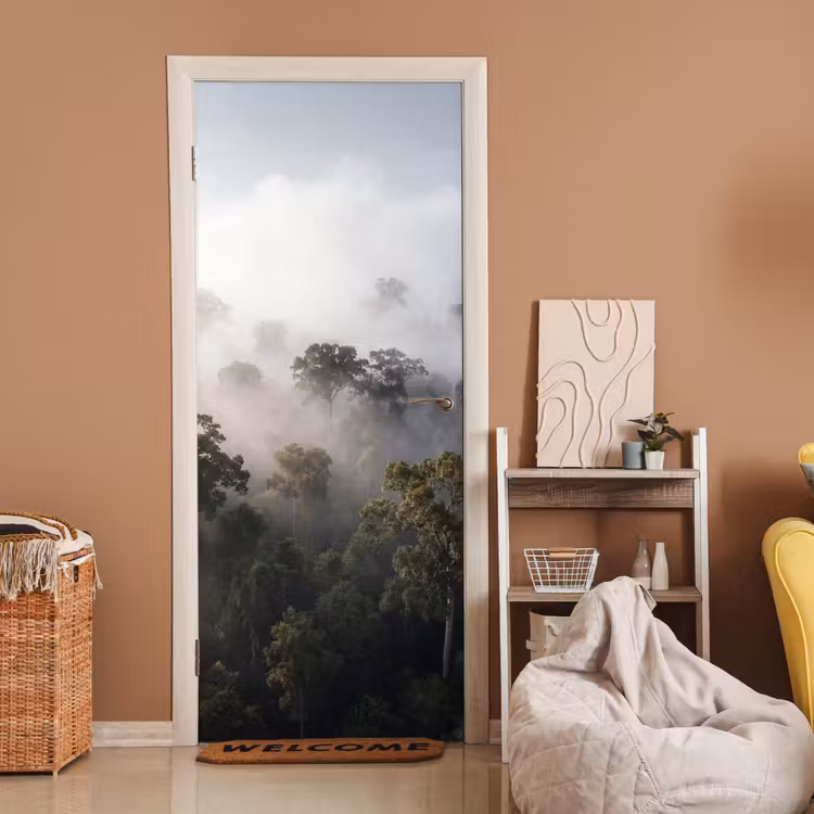 Deursticker - Bos - Mist - Natuur - Groen — 2