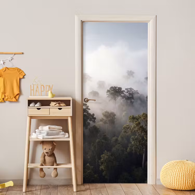 Deursticker - Bos - Mist - Natuur - Groen — 6