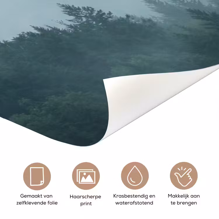 Deursticker - Bos - Mist - Vogels - Natuur - Groen — 3
