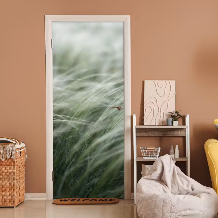 Deursticker - Gras - Wazig - Natuur - Groen - Zacht — 2