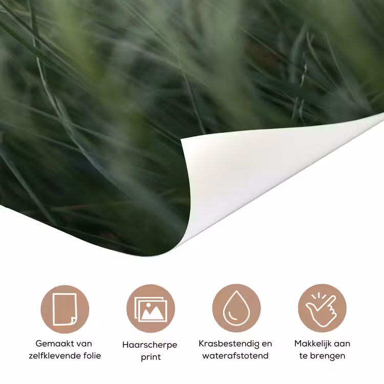 Deursticker - Gras - Wazig - Natuur - Groen - Zacht — 3