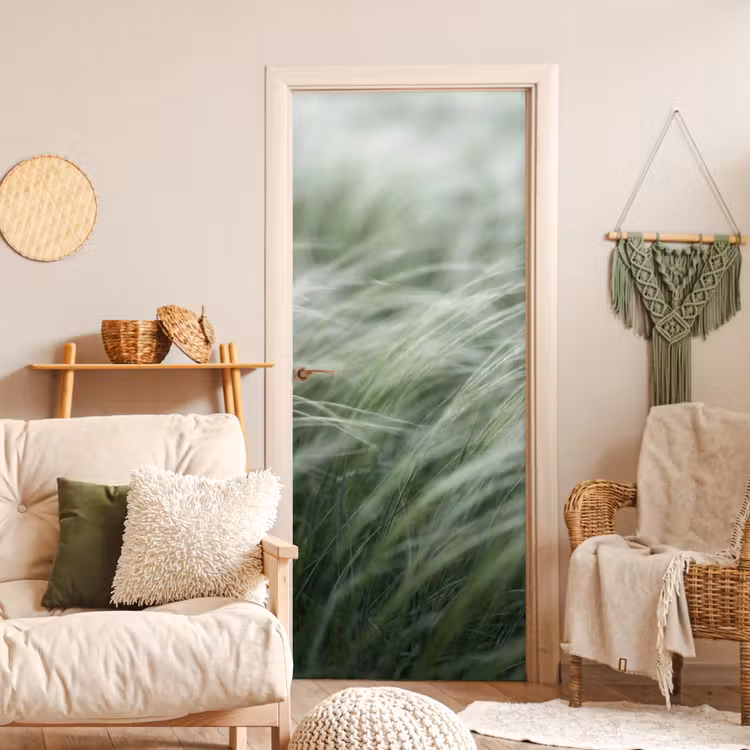 Deursticker - Gras - Wazig - Natuur - Groen - Zacht — 4