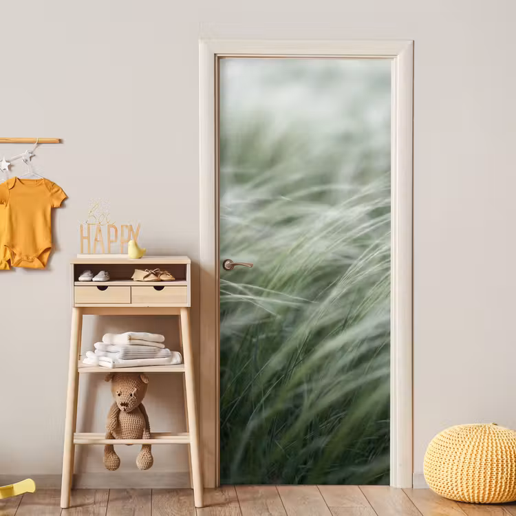 Deursticker - Gras - Wazig - Natuur - Groen - Zacht — 6