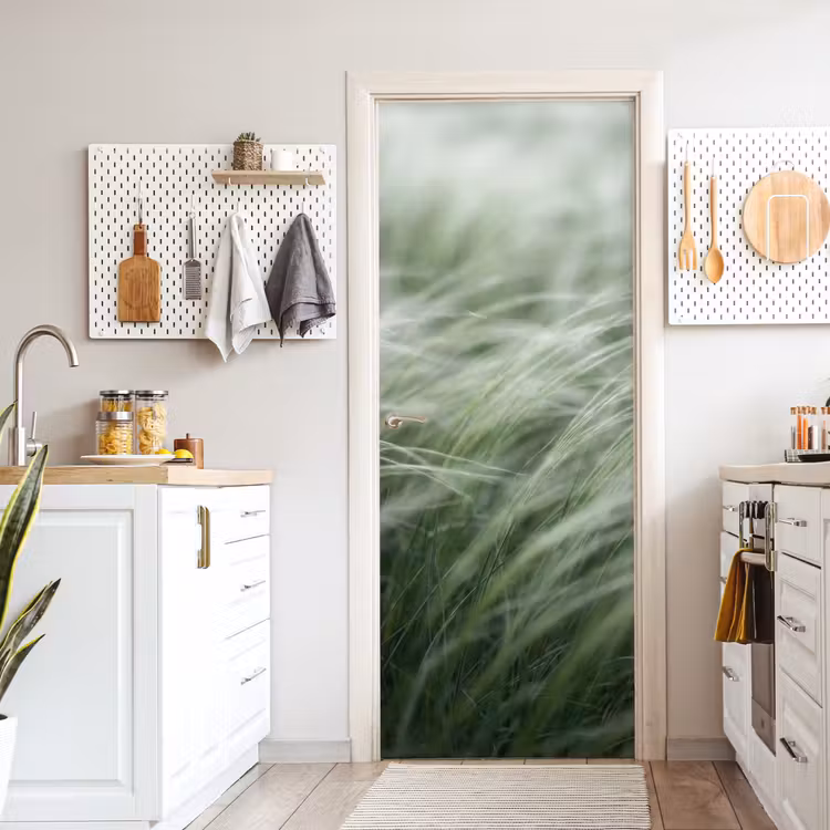 Deursticker - Gras - Wazig - Natuur - Groen - Zacht — 7