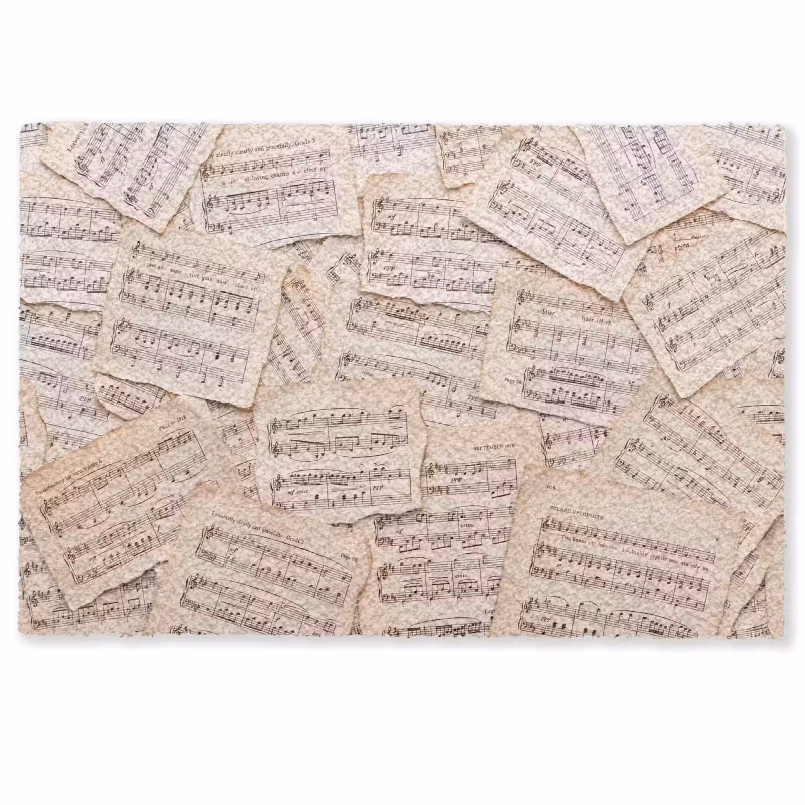 Deurmat - Bladmuziek - Oud - Noten - Vintage - Beige — 1