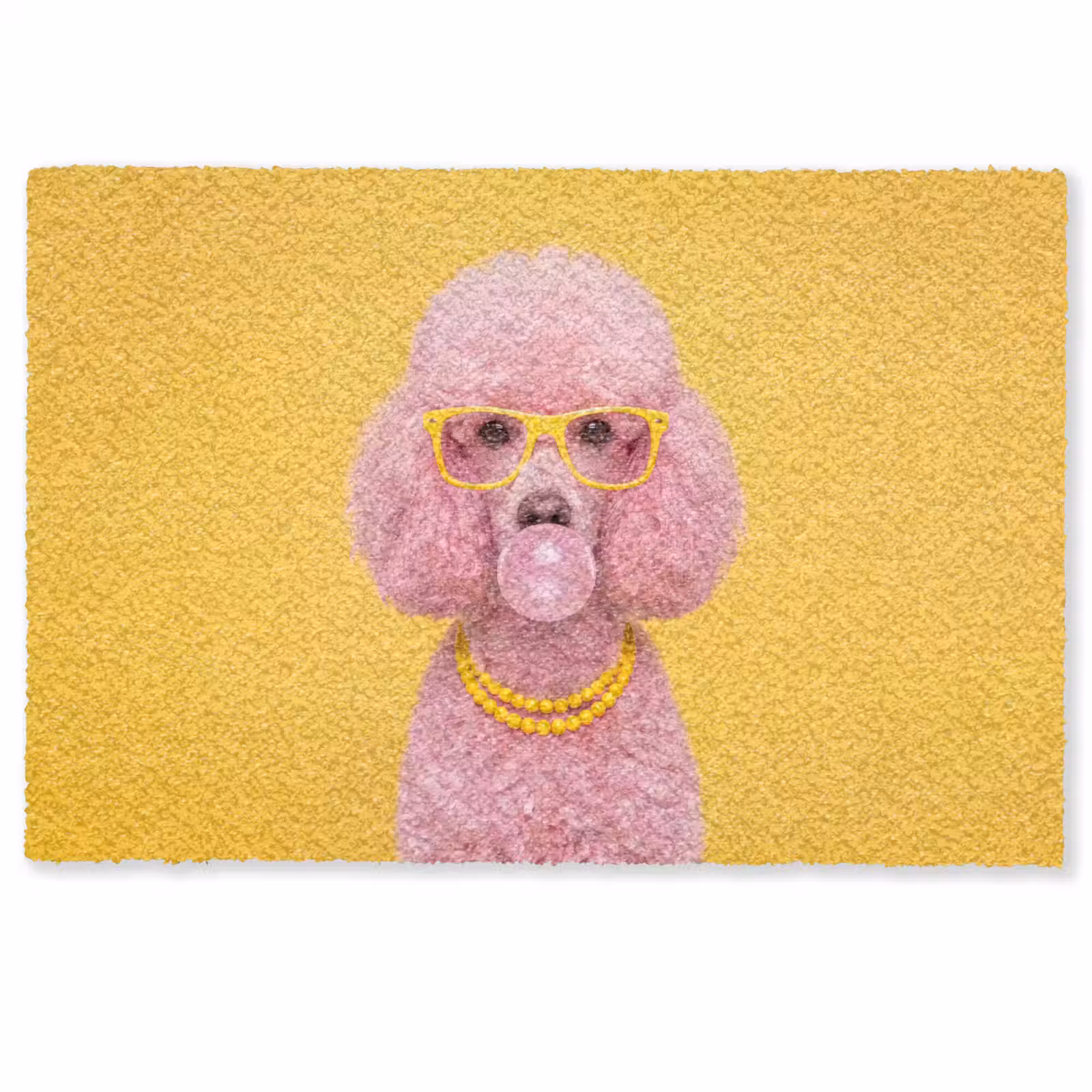 Deurmat - Hond - Kauwgum - Dieren - Modern - Roze — 1