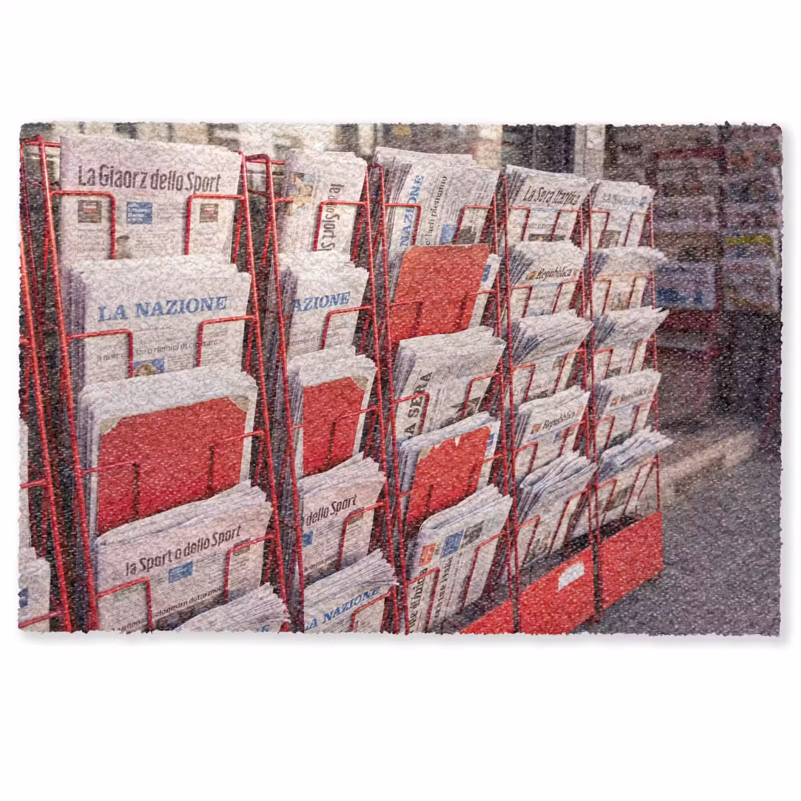Deurmat - Kranten - Rek - Stedelijk - Dagelijks leven - Rood — 1