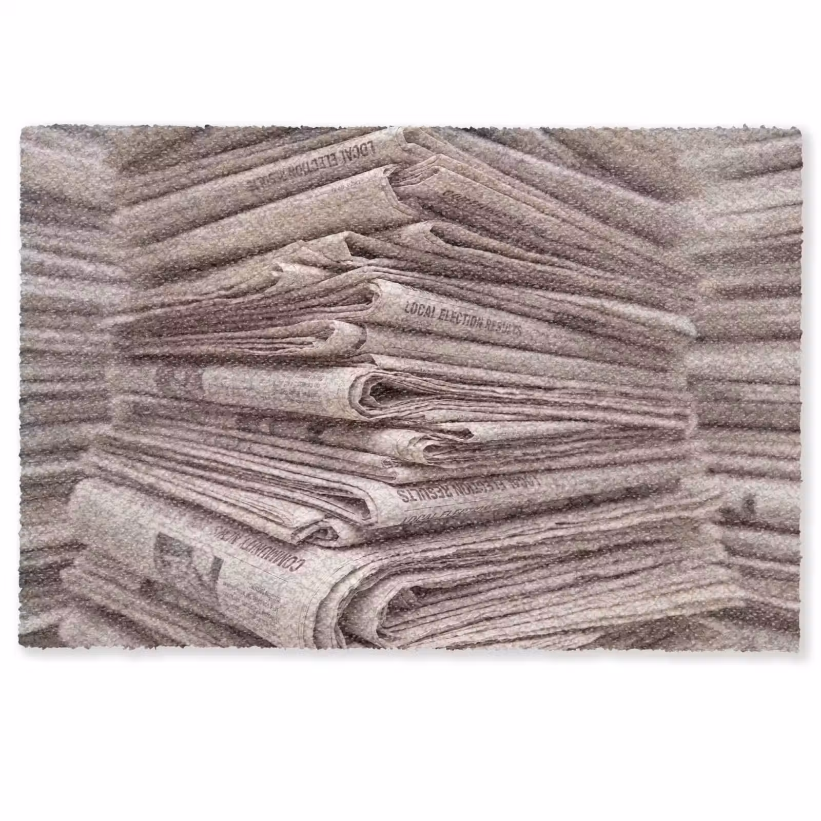 Deurmat - Kranten - Stapel - Nieuws - Vintage - Beige — 1