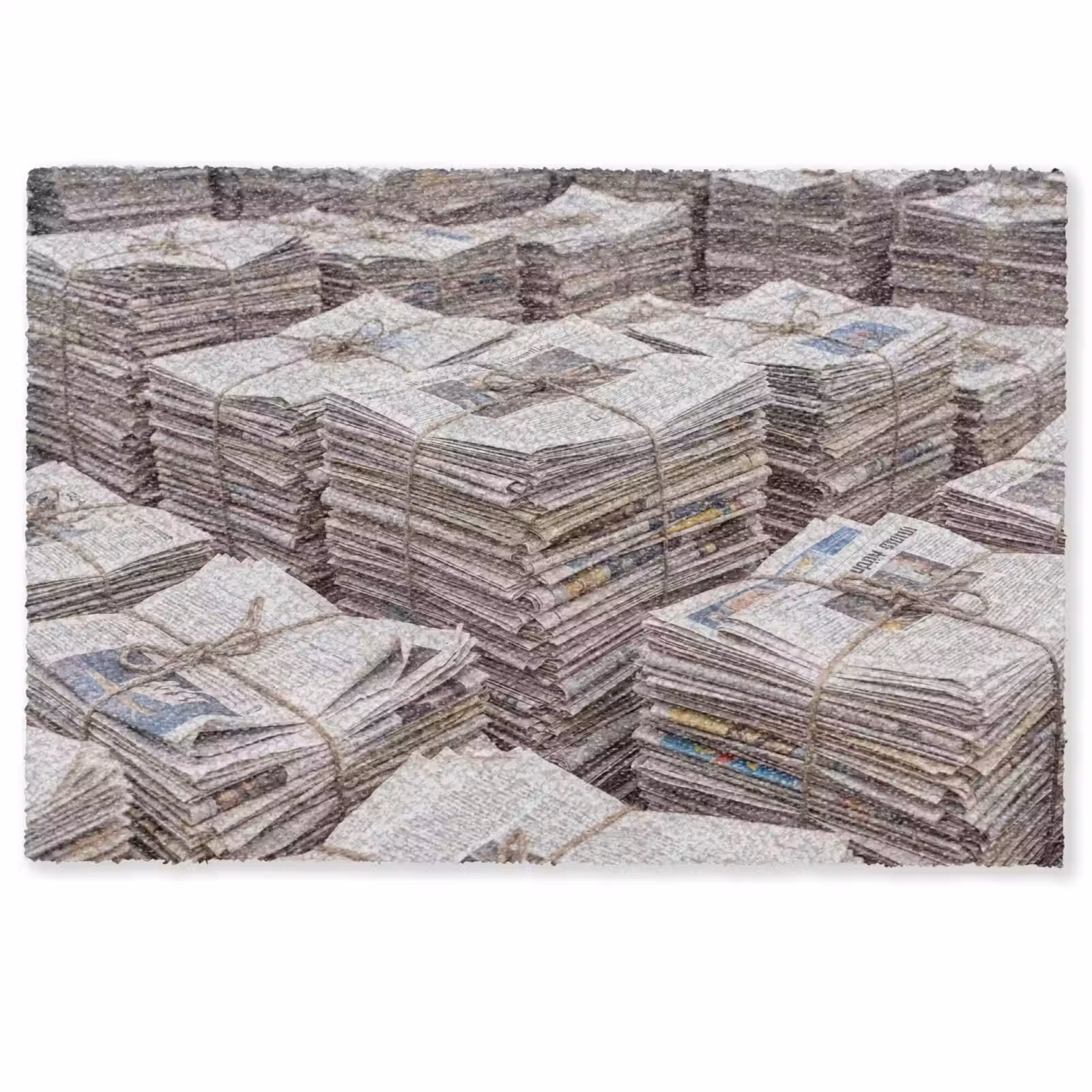 Deurmat - Kranten - Stapels - Touw - Informatie - Vintage — 1