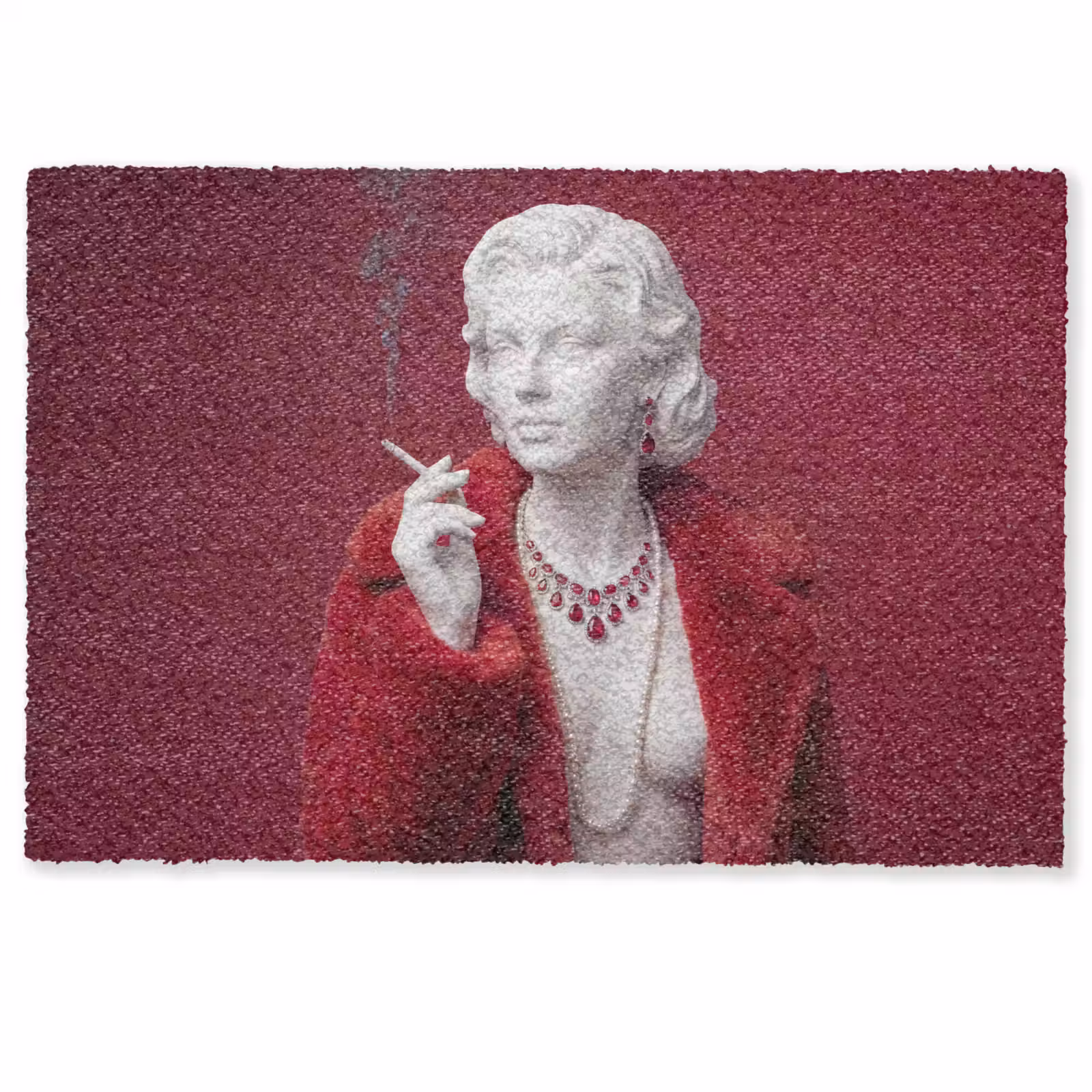 Deurmat - Vrouw - Bontjas - Mode - Klassiek - Rood — 1