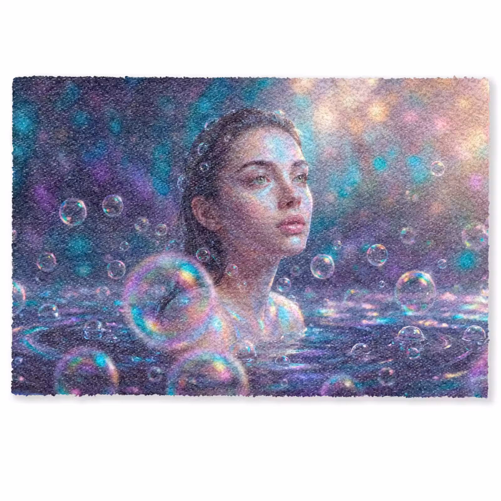 Deurmat - Vrouw - Water - Portret - Kleurrijk - Modern — 1