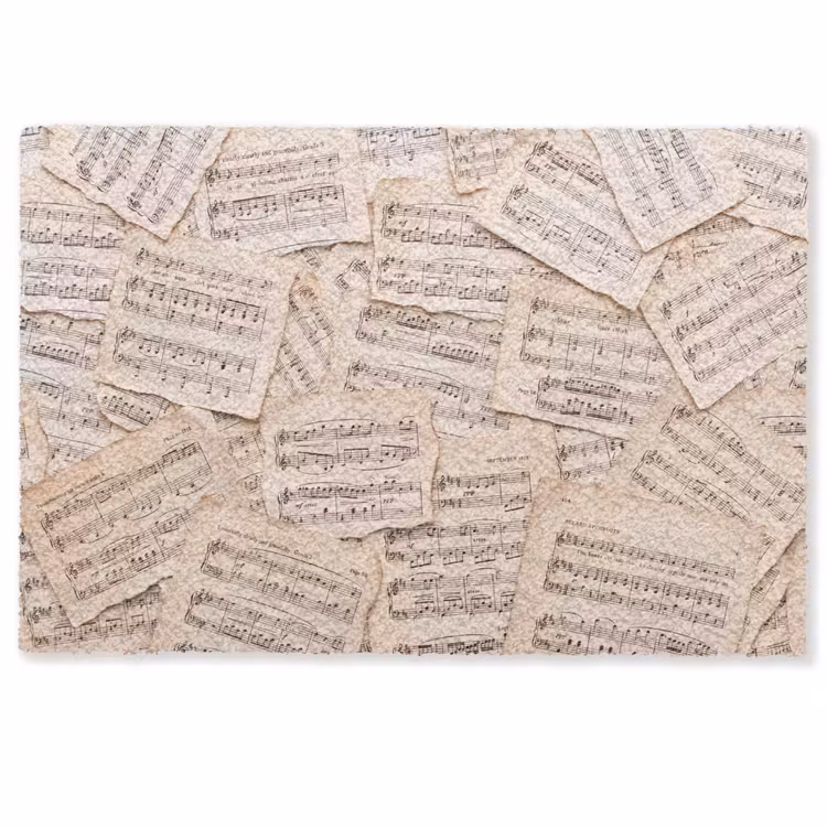 Deurmat - Bladmuziek - Oud - Noten - Vintage - Beige — 1