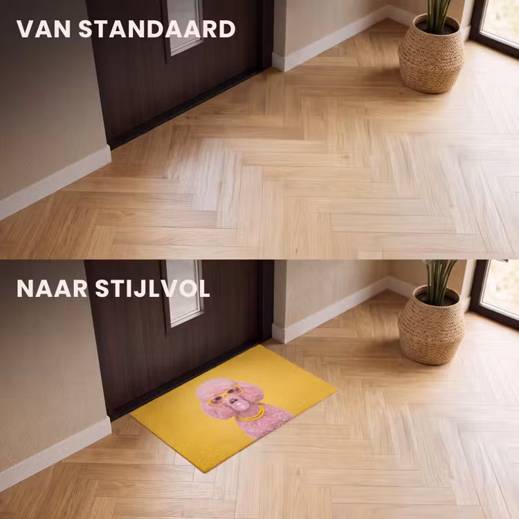 Deurmat - Hond - Kauwgum - Dieren - Modern - Roze — 3