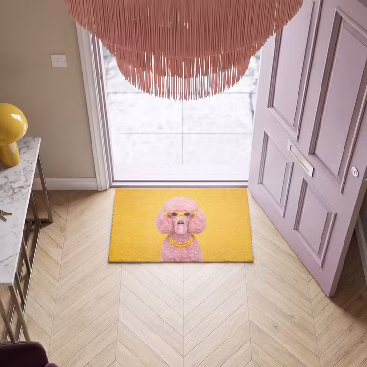 Deurmat - Hond - Kauwgum - Dieren - Modern - Roze — 4