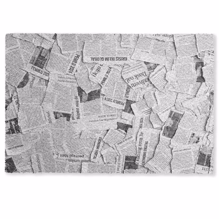 Deurmat - Krant - Versnipperd - Textuur - Zwart-wit - Abstract — 1