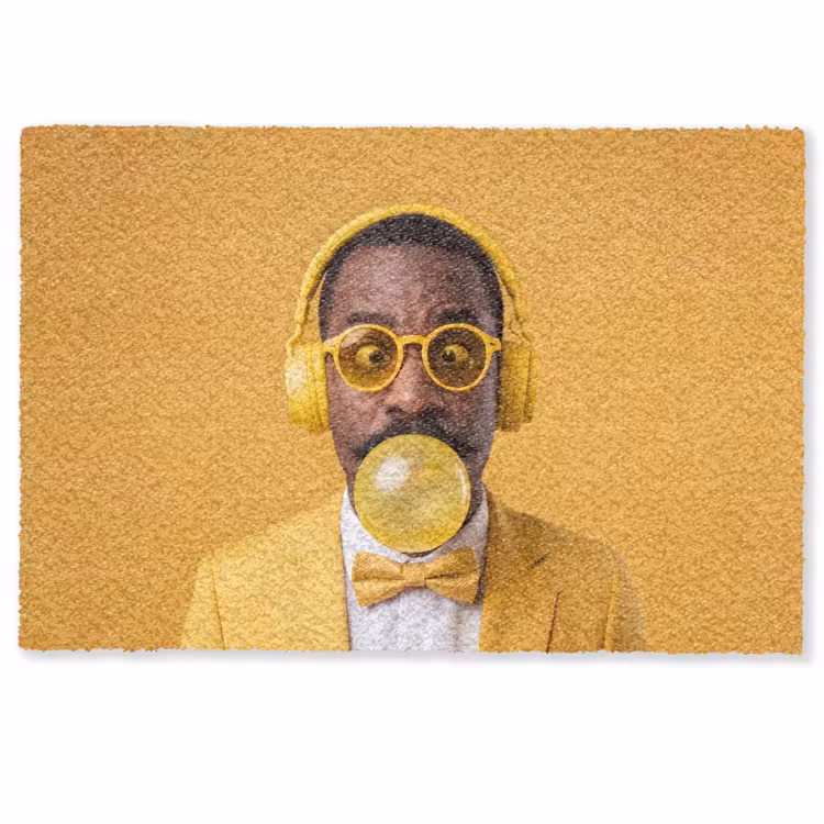 Deurmat - Man - Bubblegum - Portret - Geel - Modern — 1