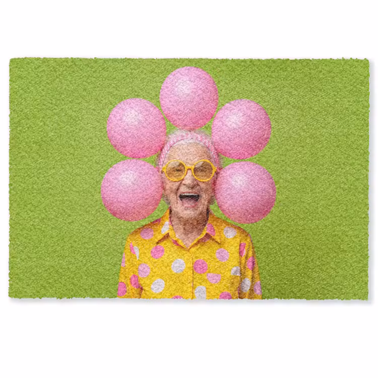 Deurmat - Mens - Ballonnen - Feest - Kleurrijk - Roze — 1