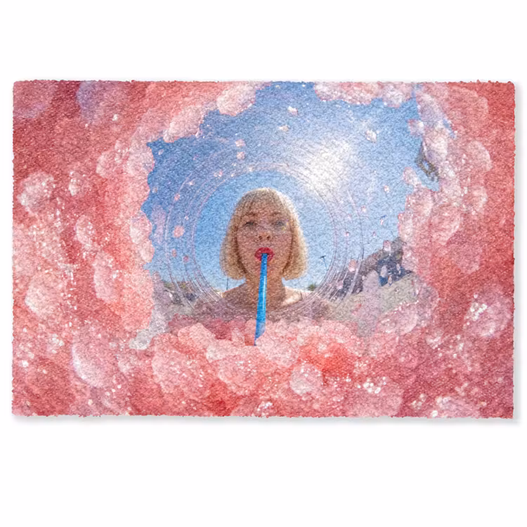 Deurmat - Vrouw - Drank - Zomer - Roze - Blauw — 1