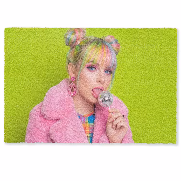 Deurmat - Vrouw - Kleurrijk haar - Pop art - Modern - Levendig — 1