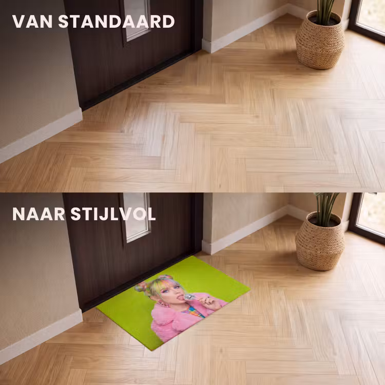 Deurmat - Vrouw - Kleurrijk haar - Pop art - Modern - Levendig — 3