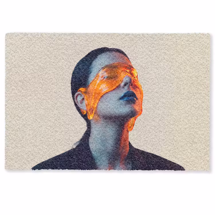 Deurmat - Vrouw - Oranje - Abstract - Modern - Kleurrijk — 1