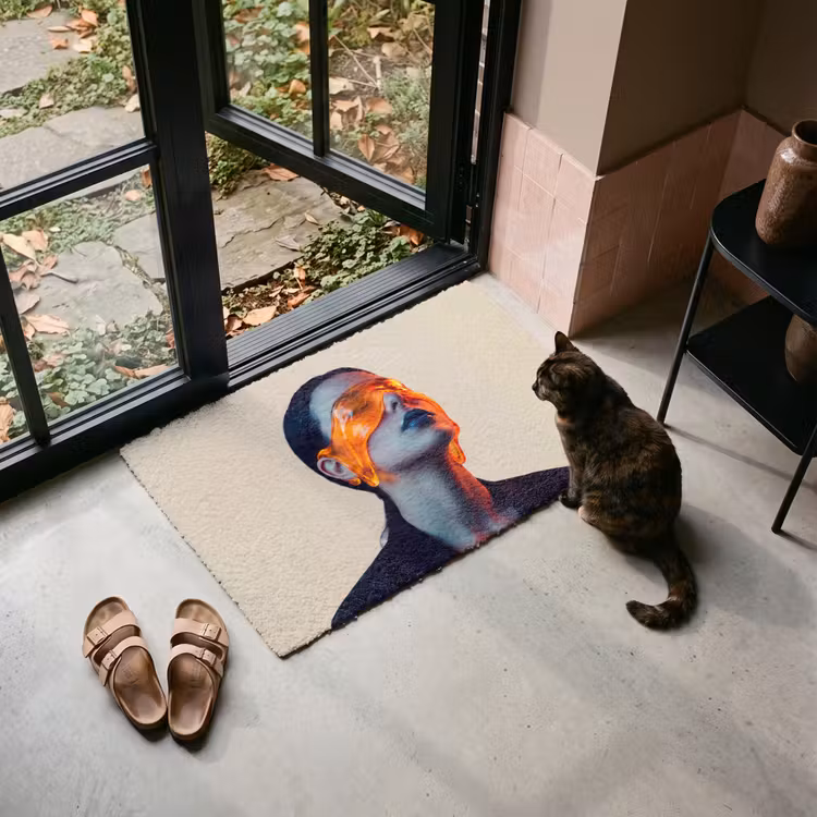 Deurmat - Vrouw - Oranje - Abstract - Modern - Kleurrijk — 2
