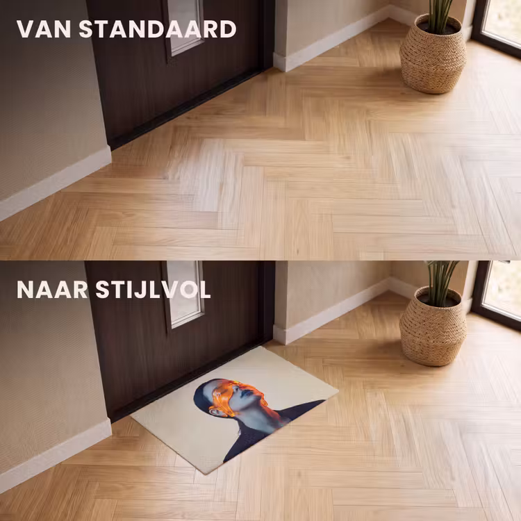 Deurmat - Vrouw - Oranje - Abstract - Modern - Kleurrijk — 3