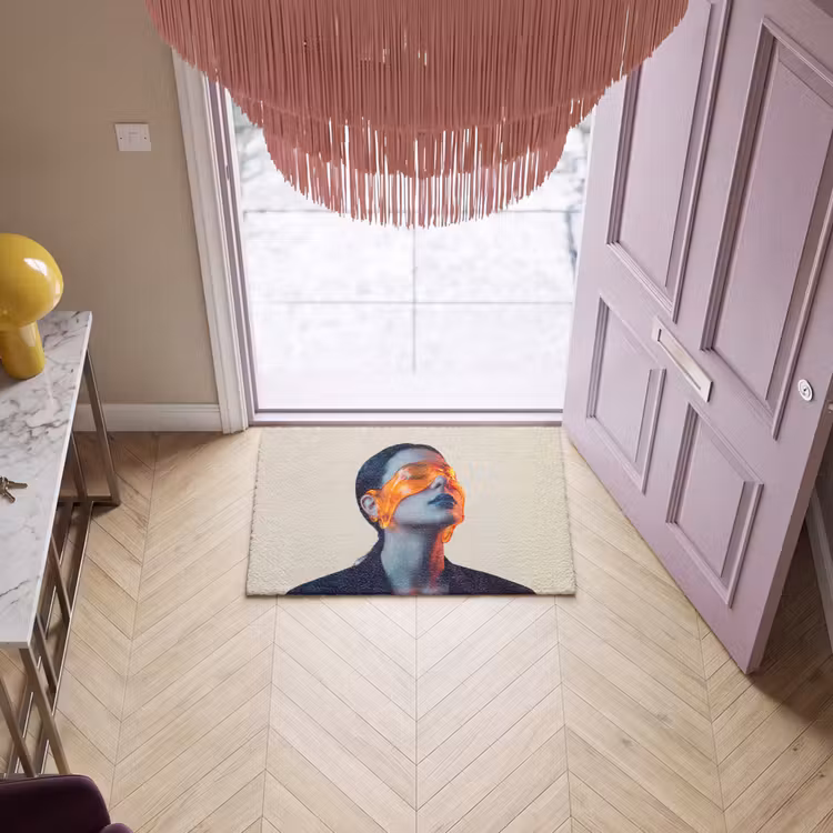 Deurmat - Vrouw - Oranje - Abstract - Modern - Kleurrijk — 4