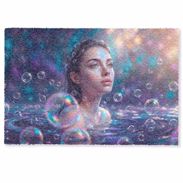 Deurmat - Vrouw - Water - Portret - Kleurrijk - Modern — 1