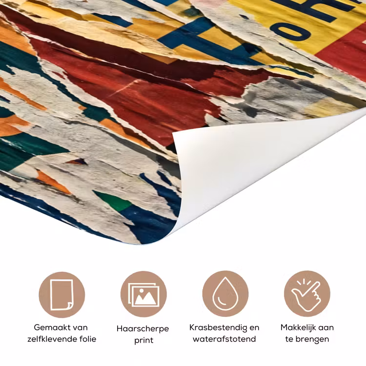 Deursticker - Abstract - Gelaagd papier - Urban - Modern - Kleurrijk — 3