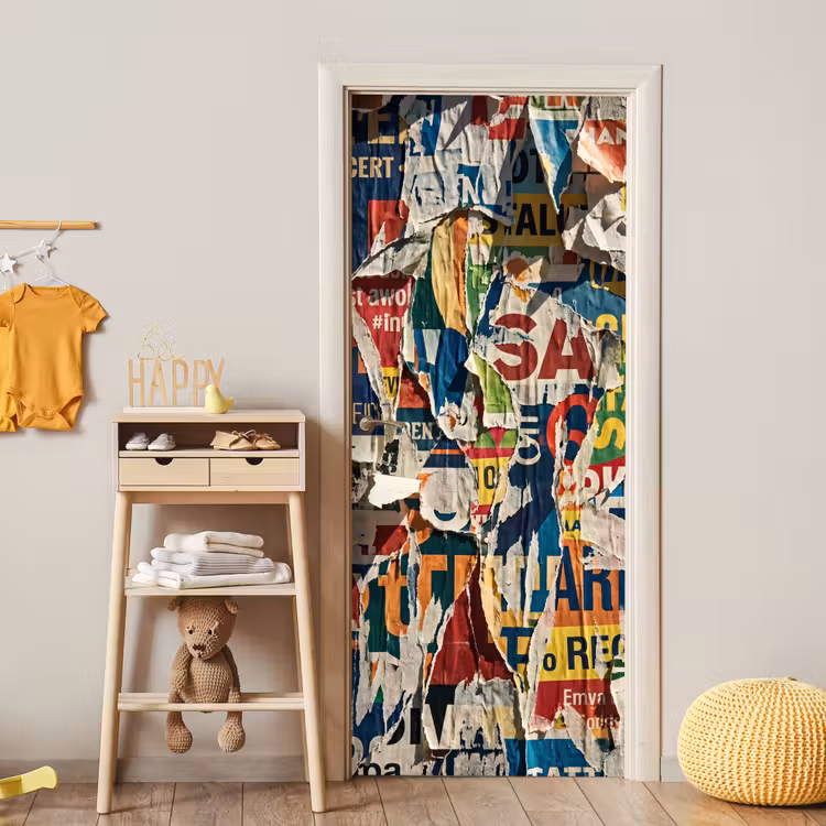 Deursticker - Abstract - Gelaagd papier - Urban - Modern - Kleurrijk — 6