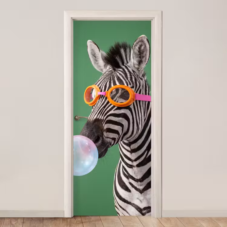 Deursticker - Dier - Bril - Bel - Modern - Groen — 1