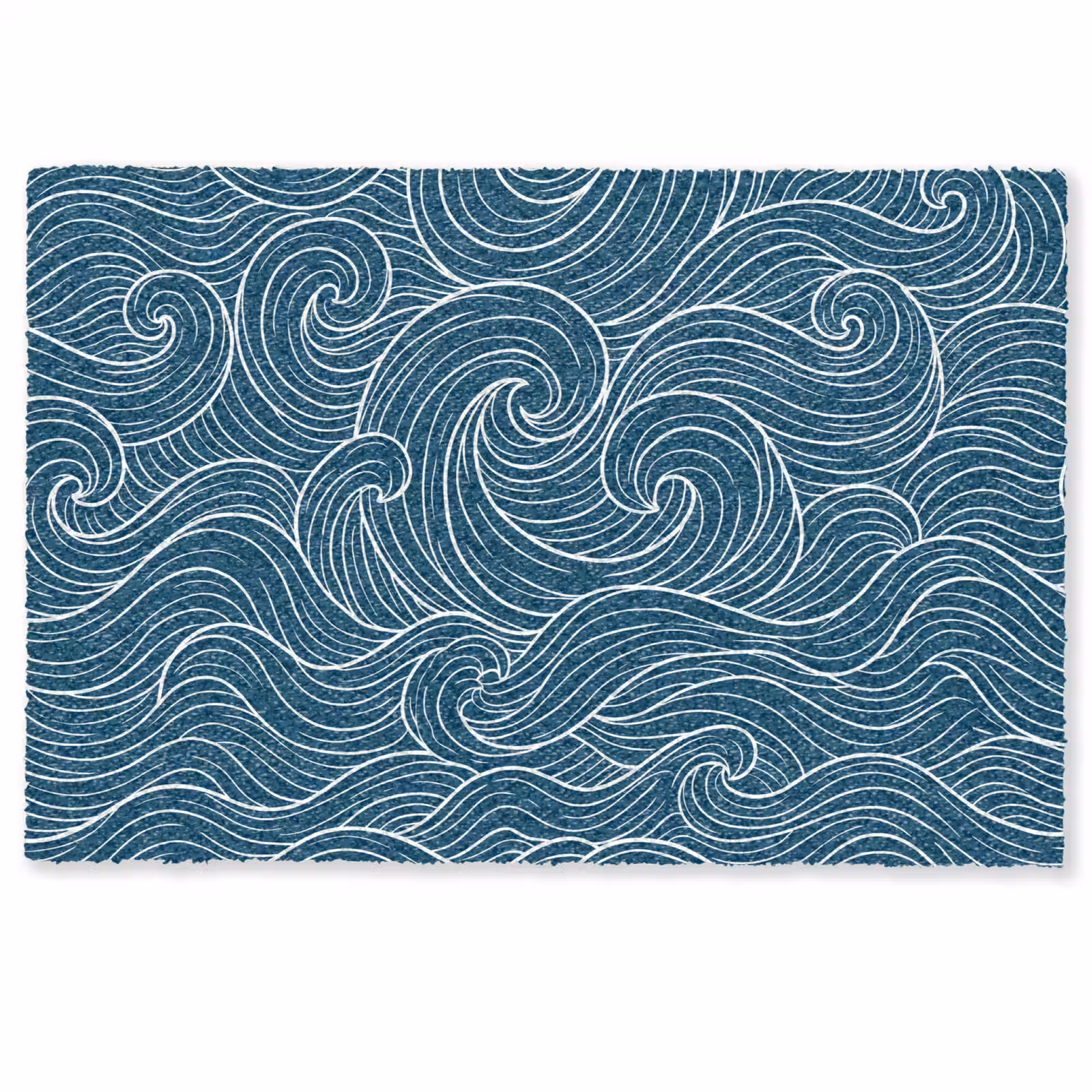 Deurmat - Golven - Spiraal - Water - Abstract - Blauw — 1