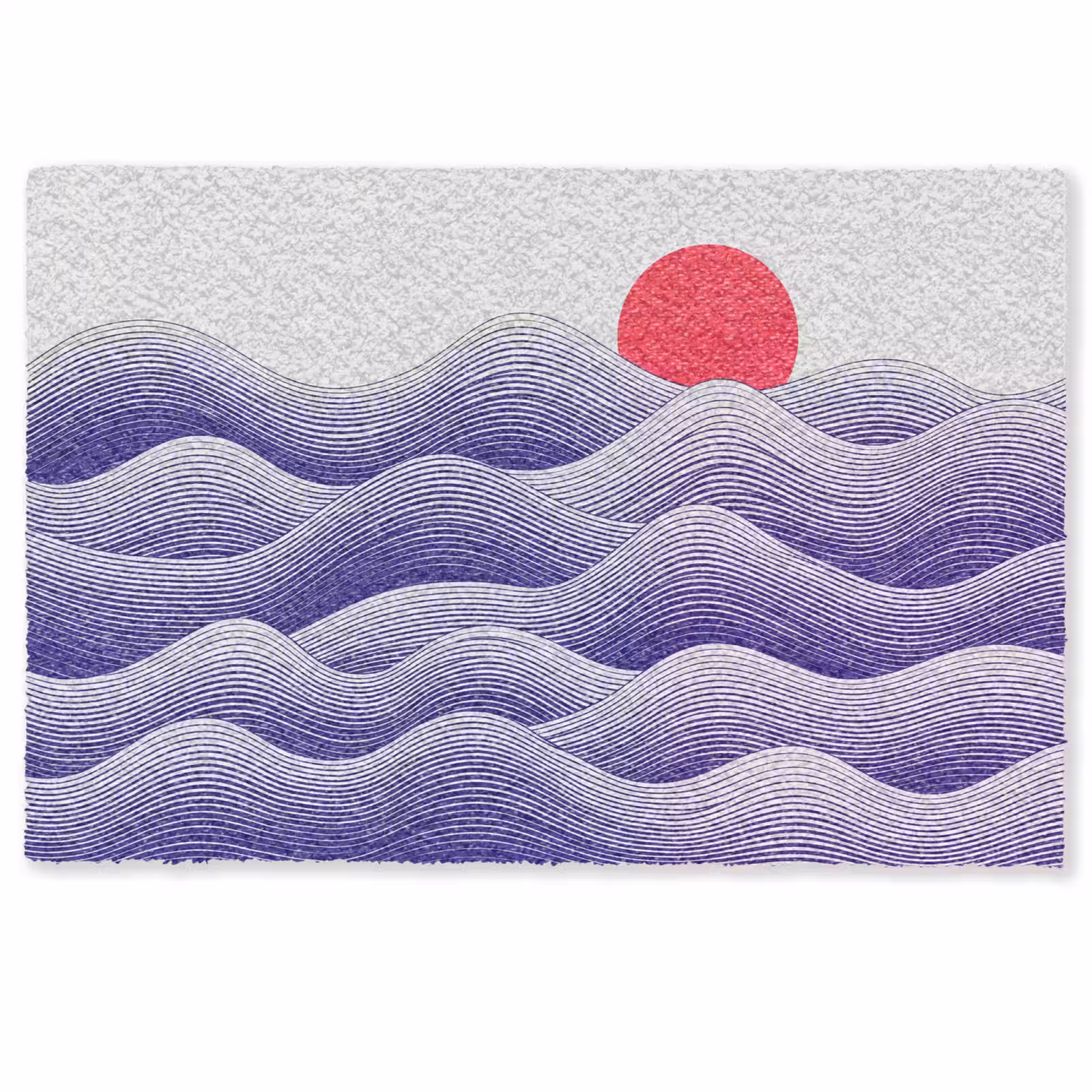 Deurmat - Golven - Zon - Natuur - Abstract - Rood — 1