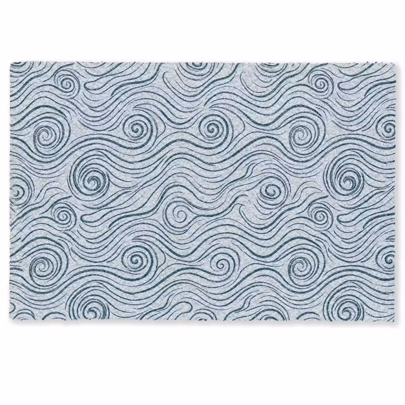 Deurmat - Patroon - Golven - Abstract - Modern - Blauw — 1