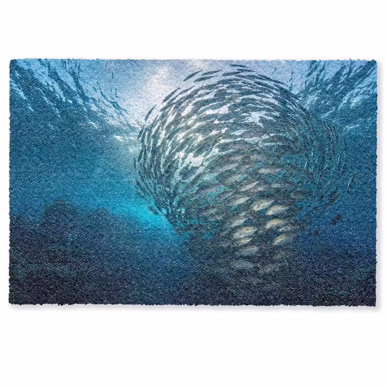 Deurmat - Vis - School - Oceaan - Natuur - Blauw — 1
