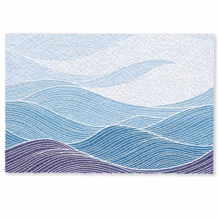 Deurmat - Abstract - Golven - Patroon - Blauw - Modern — 1