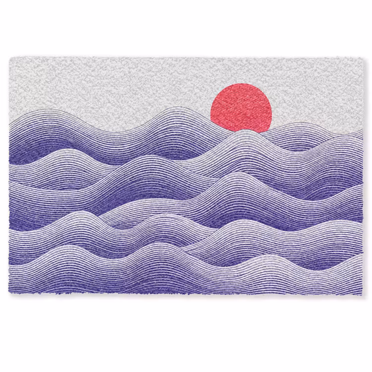 Deurmat - Golven - Zon - Natuur - Abstract - Rood — 1