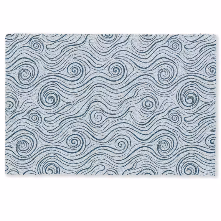 Deurmat - Patroon - Golven - Abstract - Modern - Blauw — 1
