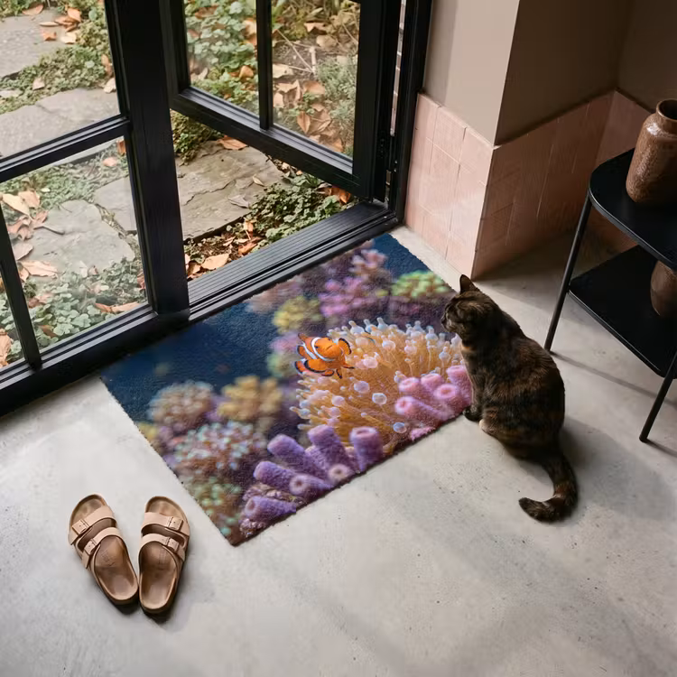 Deurmat - Vis - Koraal - Onderwater - Oranje - Dieren — 2