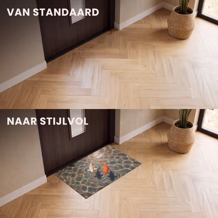 Deurmat - Vis - Water - Dieren - Oranje - Goud — 3