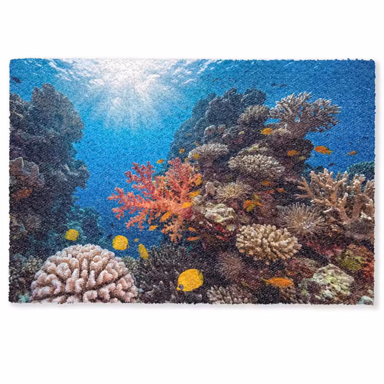 Deurmat - Zee - Koraalrif - Natuur - Levendig - Blauw — 1