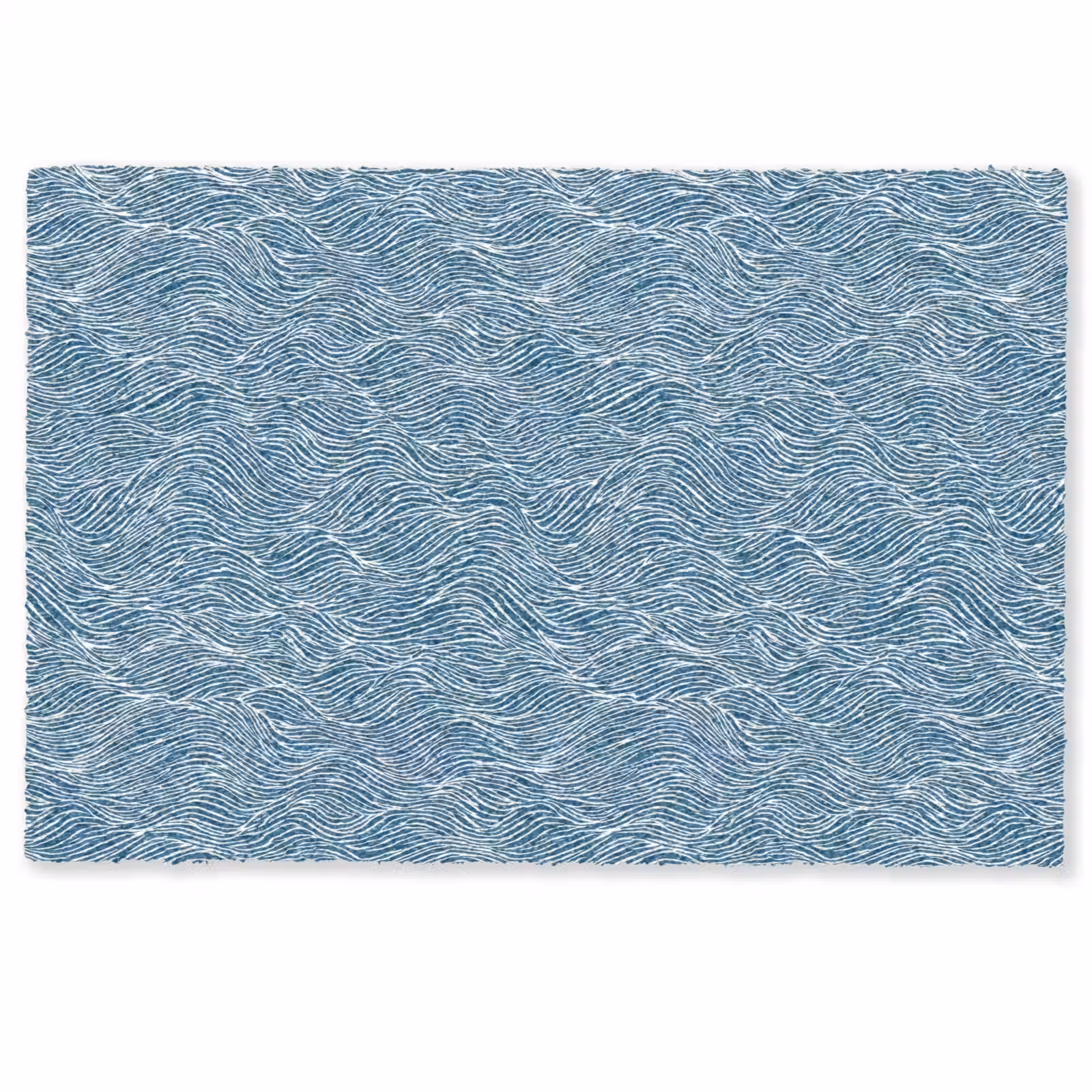 Deurmat - Blauw - Wit - Golven - Getekend - Textuur — 1