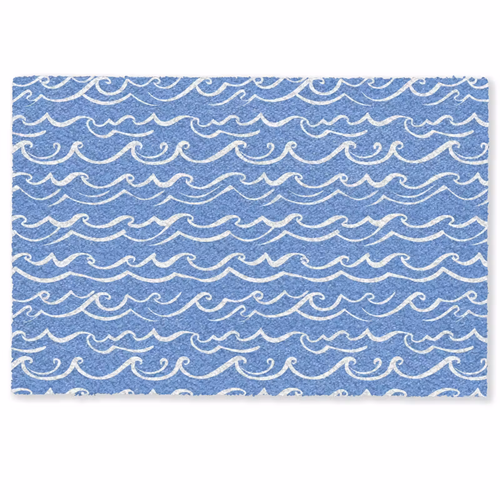 Deurmat - Blauw - Wit - Simpel - Getekend - Golven — 1