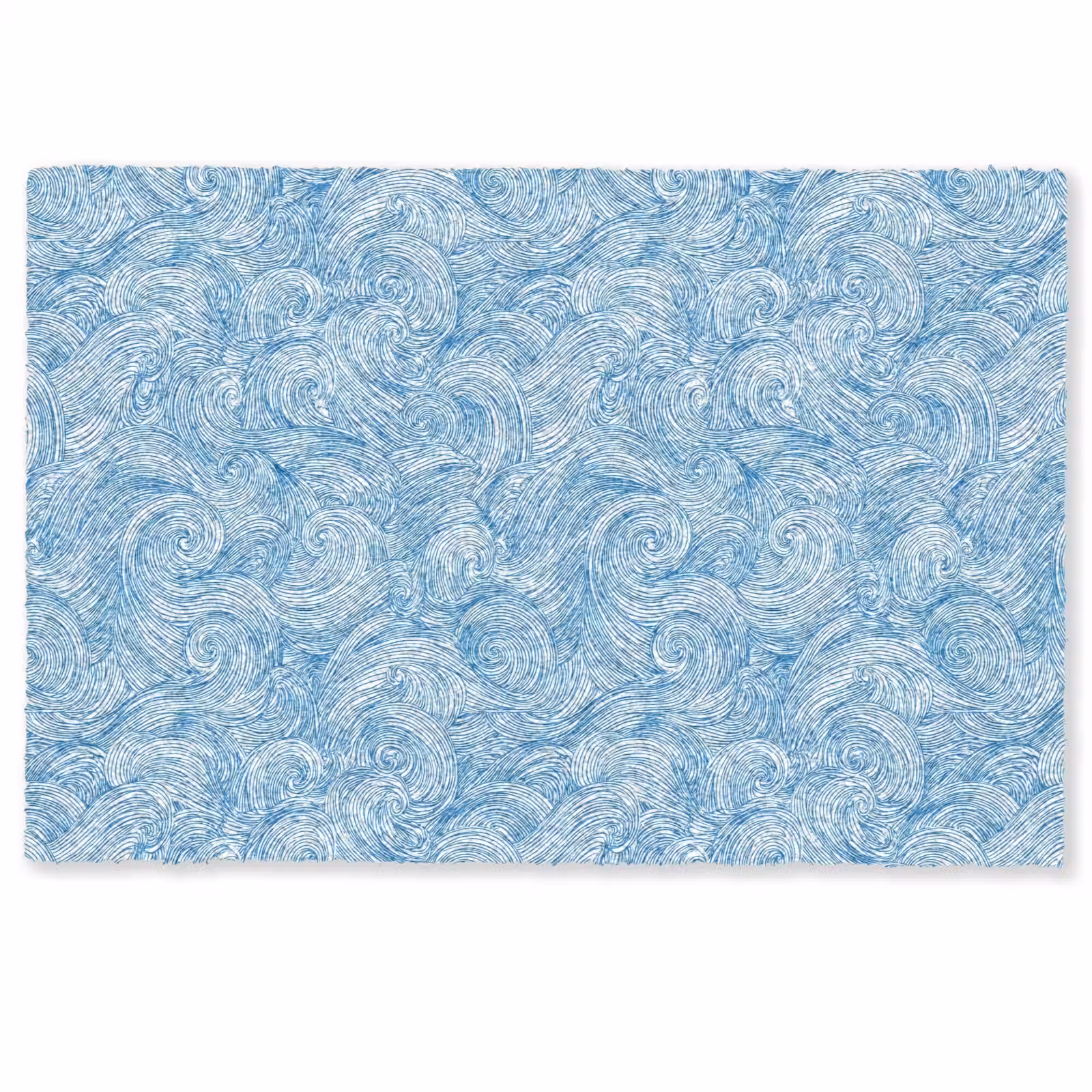 Deurmat - Blauw - Wit - Spiraal - Golven - Lijnen — 1