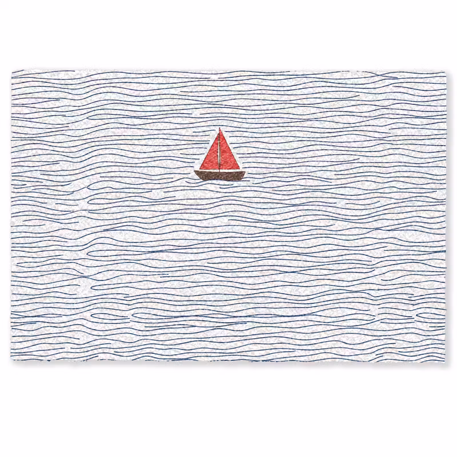 Deurmat - Boot - Water - Rood - Illustratie - Minimalistisch — 1
