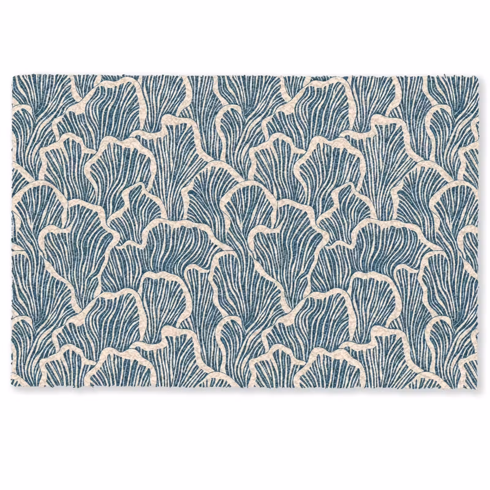 Deurmat - Organisch - Blauw - Crème - Schelpen — 1